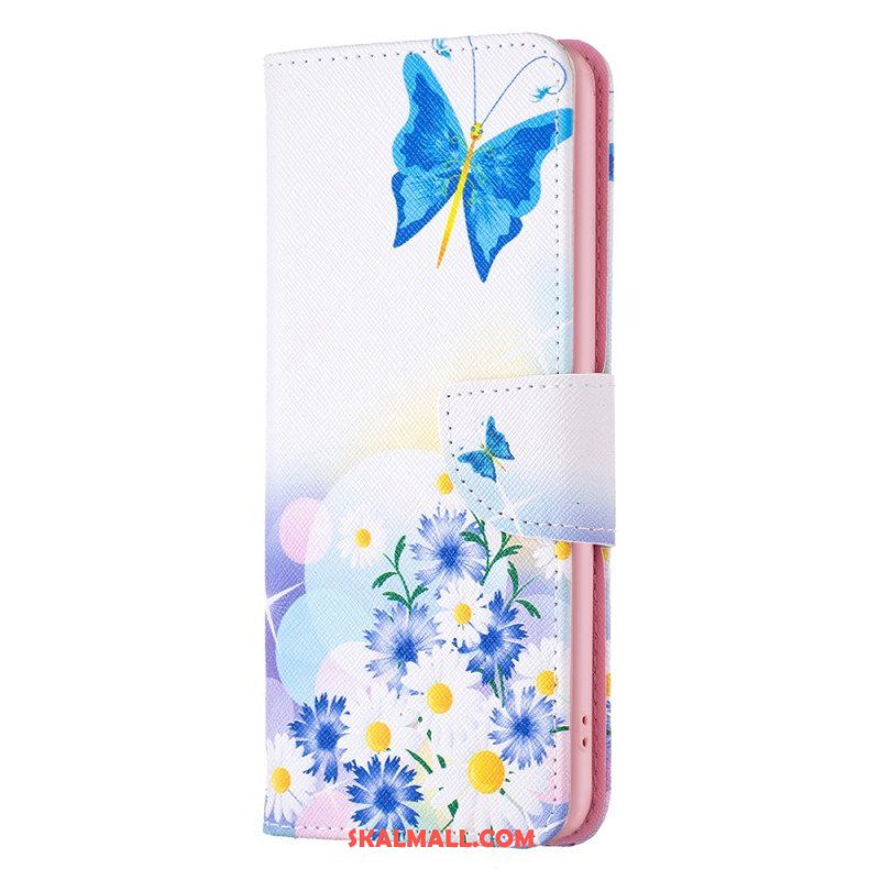 Läderfodral Xiaomi 13 Akvarell Fjärilar