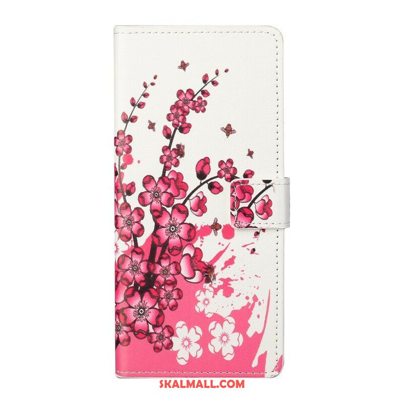 Läderfodral Xiaomi Redmi Note 10 5G Tropiska Blommor