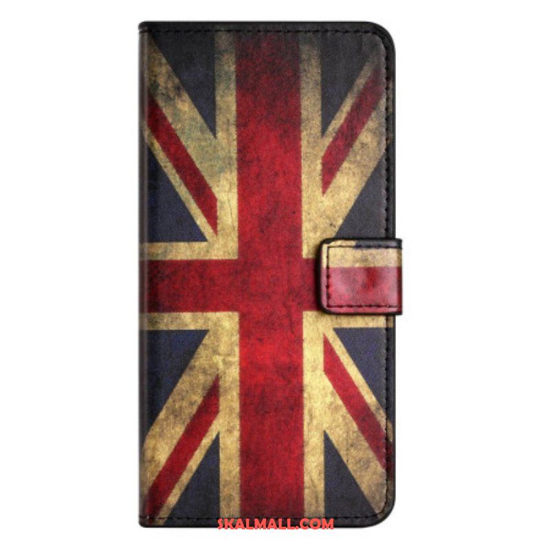 Läderfodral iPhone 14 Pro Vintage Engelska Flaggan