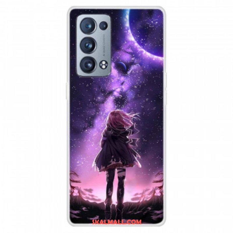 Mobilskal Oppo Reno 6 Pro 5G Violett Måne