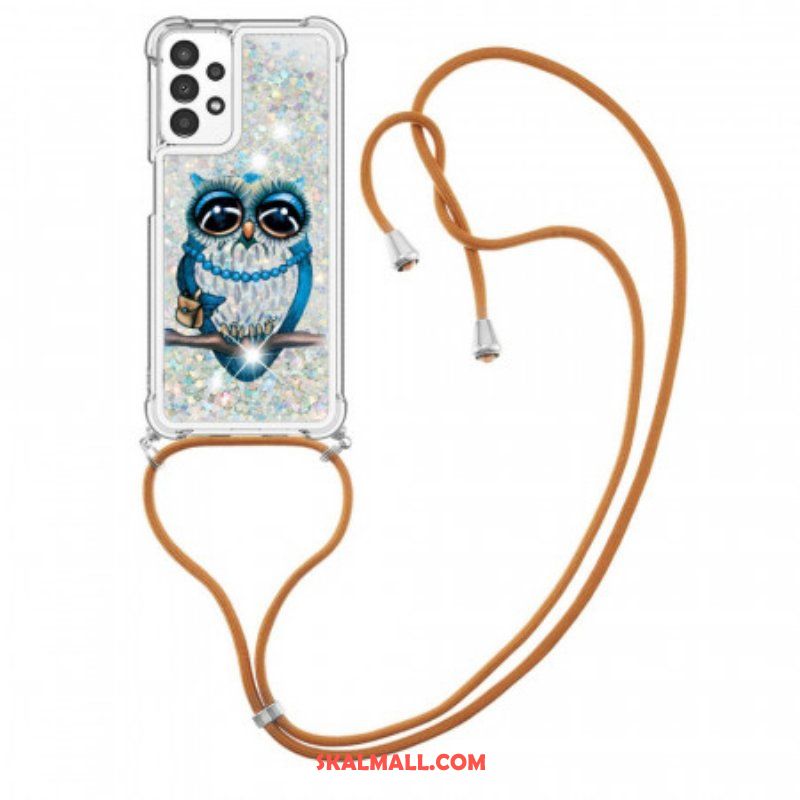 Mobilskal Samsung Galaxy A13 Med Snodd Paljett Dragsko Miss Owl