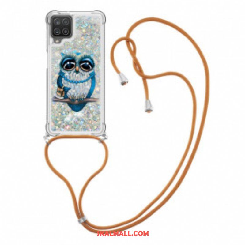 Mobilskal Samsung Galaxy M12 / A12 Med Snodd Paljett Dragsko Miss Owl