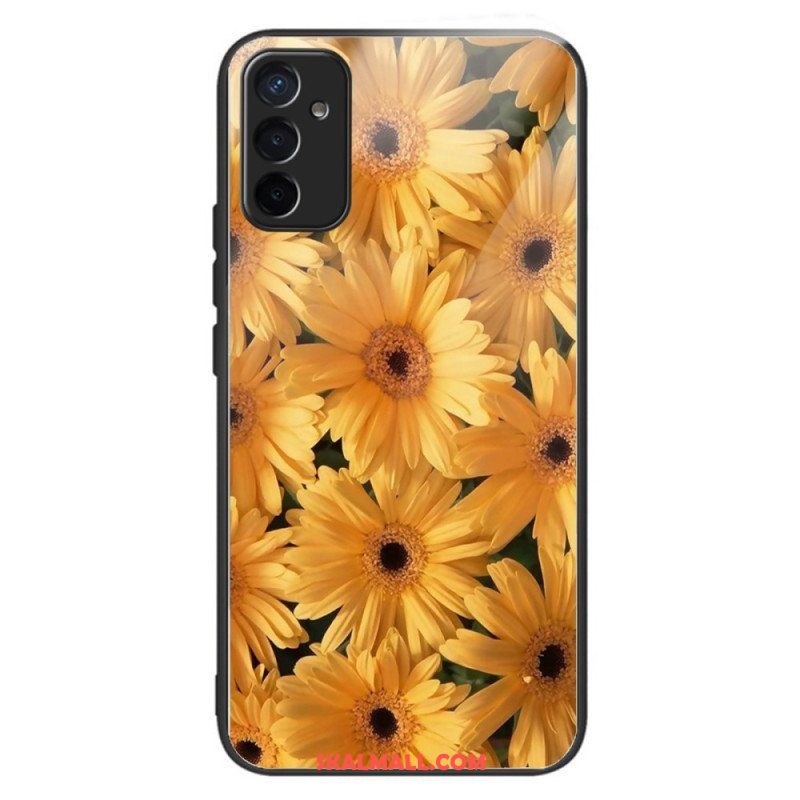 Mobilskal Samsung Galaxy M13 Solblommor Härdat Glas