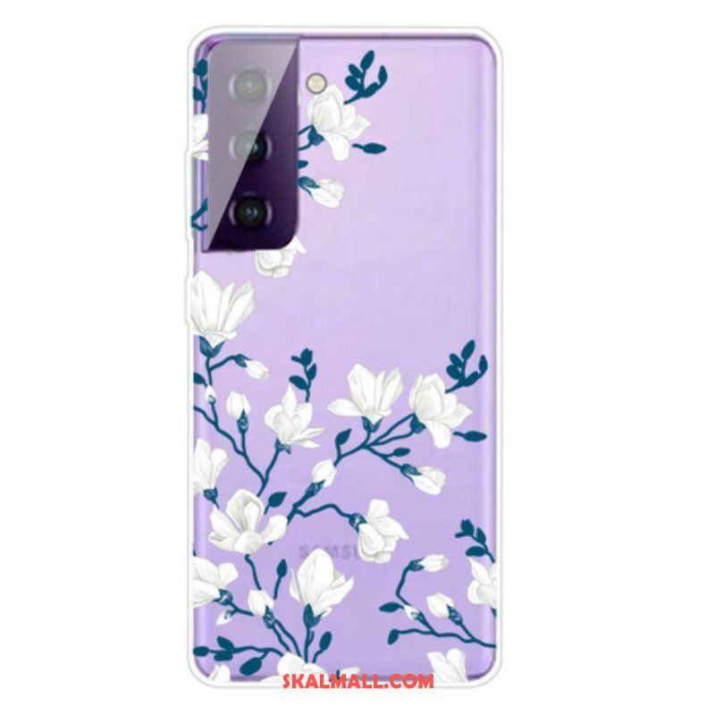 Mobilskal Samsung Galaxy S21 5G Vita Blommor