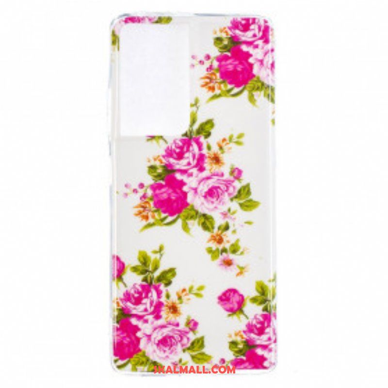 Mobilskal Samsung Galaxy S21 Ultra 5G Fluorescerande Liberty Flowers