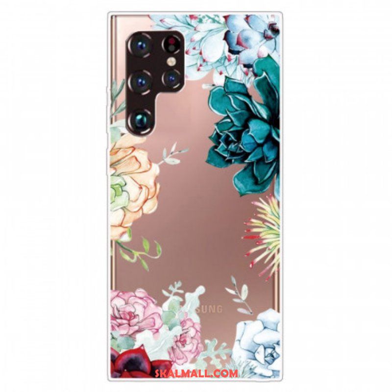 Mobilskal Samsung Galaxy S22 Ultra 5G Sömlös Akvarell Blommor