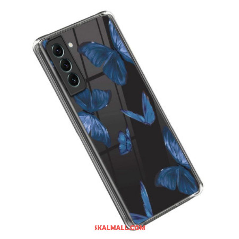 Mobilskal Samsung Galaxy S23 5G Sömlösa Blå Fjärilar