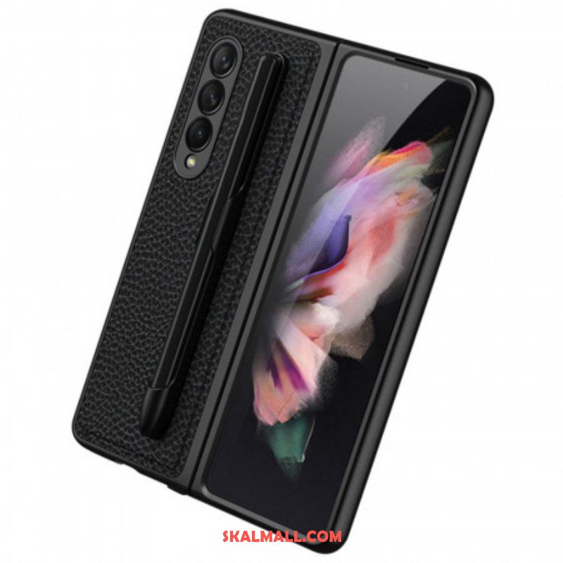 Mobilskal Samsung Galaxy Z Fold 3 5G Litchi Läder Gkk Stylus Hållare