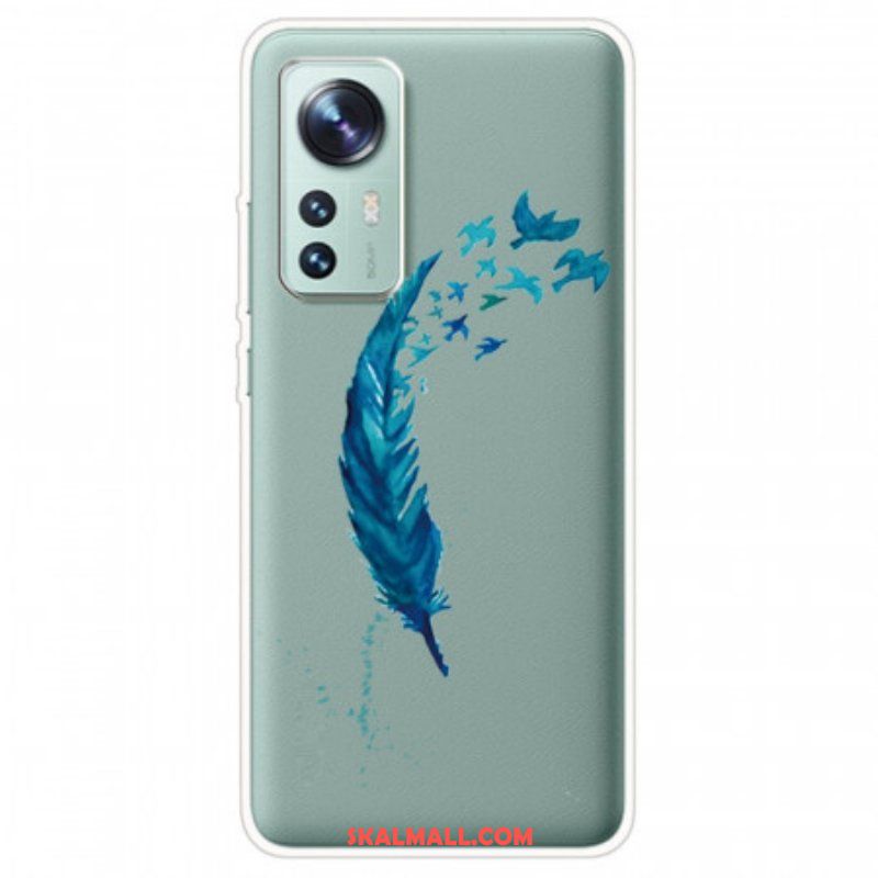 Mobilskal Xiaomi 12 / 12X Vacker Blå Fjäder