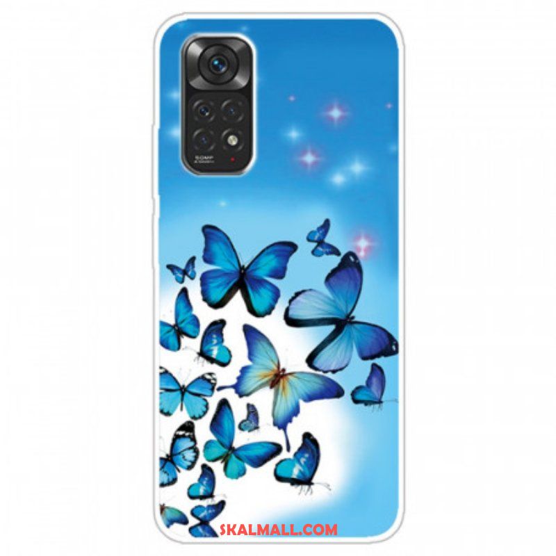 Mobilskal Xiaomi Redmi Note 11 / 11S Blå Fjärilar