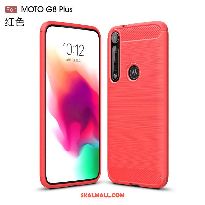 Moto G8 Plus Skal Mobil Telefon Röd Mjuk Glidskydds Silke Fodral Köpa