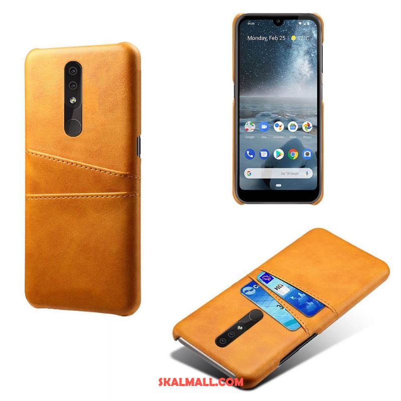 Nokia 4.2 Skal Skydd Orange Kort Läderfodral Fallskydd Köpa