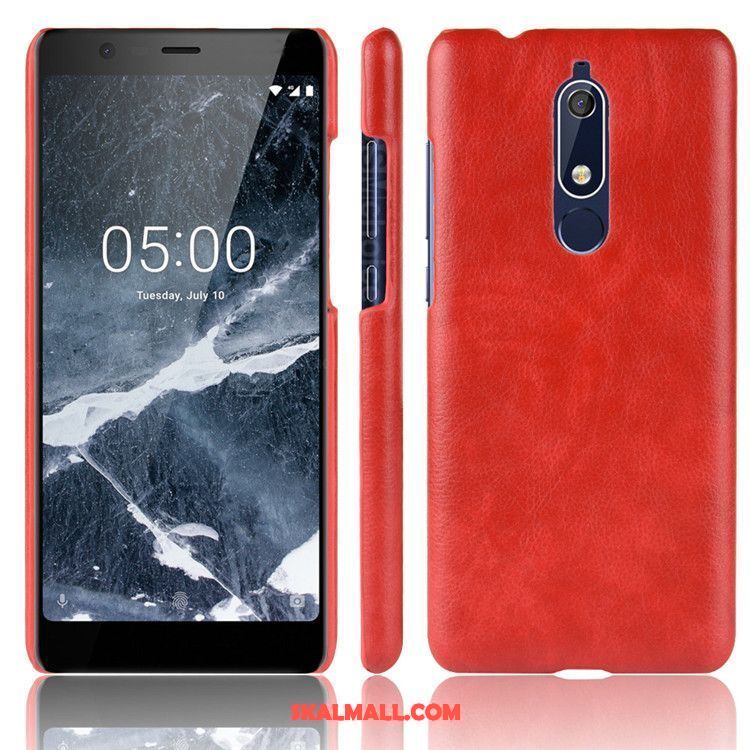 Nokia 5.1 Skal Mönster Läder Kreativa Fallskydd Röd Fodral Online