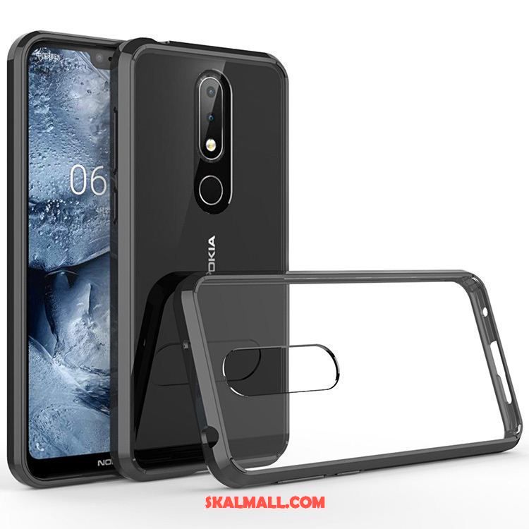 Nokia 7.1 Skal Fallskydd Frame Svart Mobil Telefon Fodral Billig