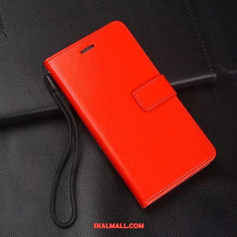 Nokia 8 Skal Fallskydd Täcka Hängsmycken Läderfodral Röd Rea