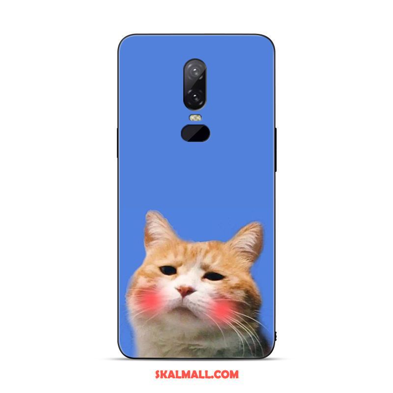 Oneplus 6 Skal Katt All Inclusive Fallskydd Blå Par Billiga