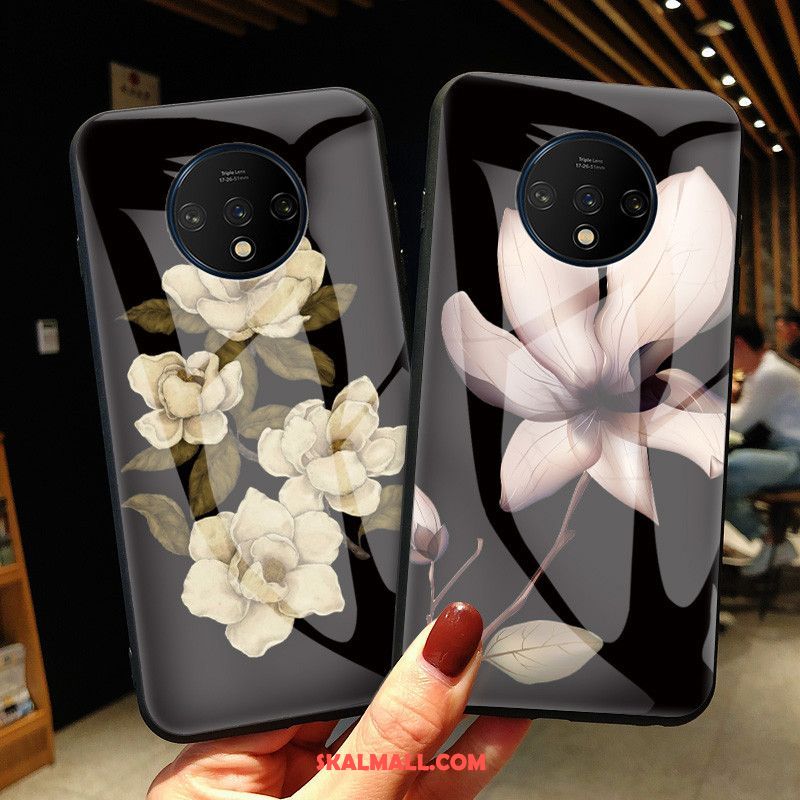 Oneplus 7t Skal Blommor Lyxiga Svart Trä Trend Till Salu