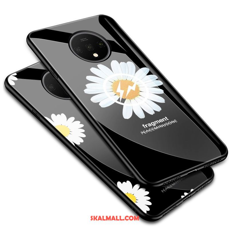 Oneplus 7t Skal Kinesisk Drake Kreativa Blommor Svart Fallskydd Billigt