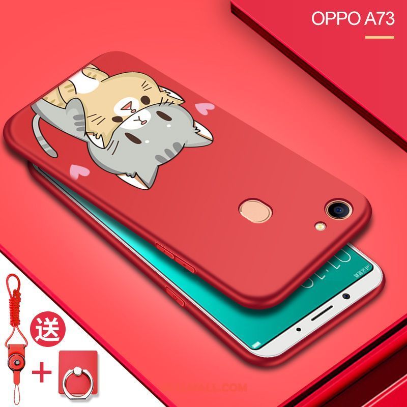 Oppo A73 Skal Par Vacker Mjuk Röd Silikon Köpa