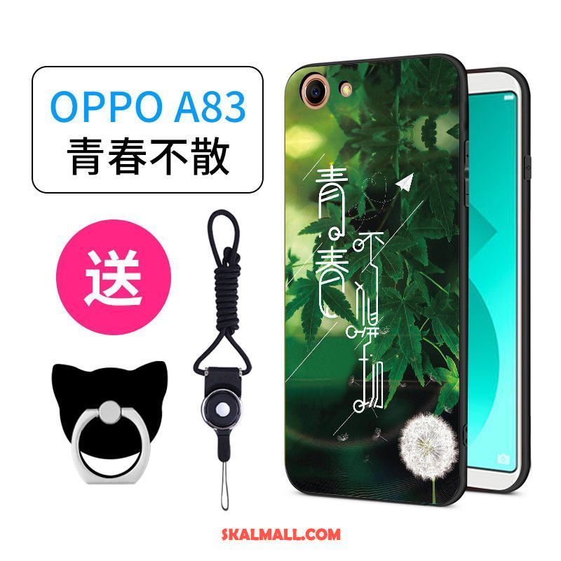 Oppo A83 Skal Ring All Inclusive Grön Fallskydd Nubuck Fodral Billig