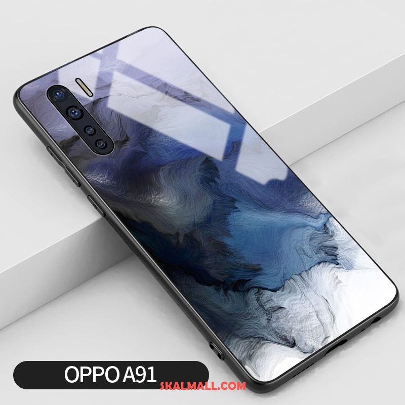 Oppo A91 Skal Glas Mobil Telefon Oljemålning Fallskydd Trend Fodral Rea