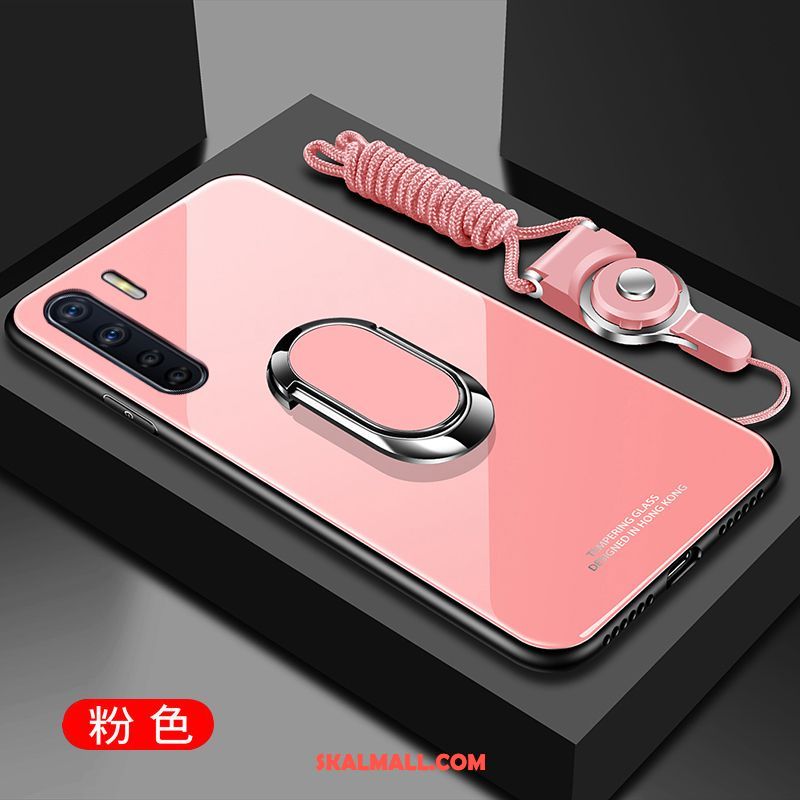 Oppo A91 Skal Rosa Glas All Inclusive Hängsmycken Mode Fodral Rea