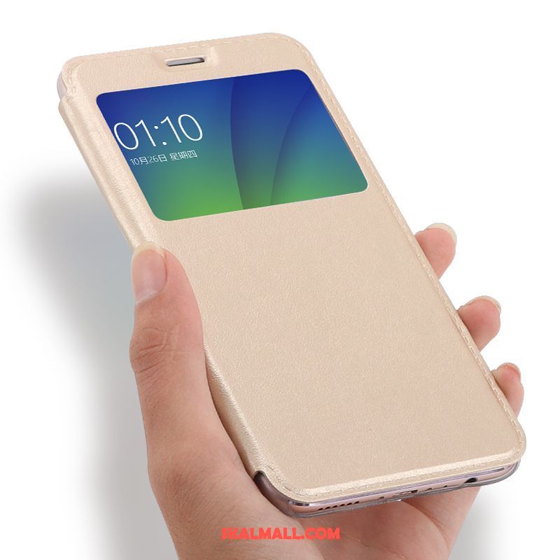 Oppo F5 Skal Clamshell Guld Mobil Telefon Skydd Fallskydd Rea