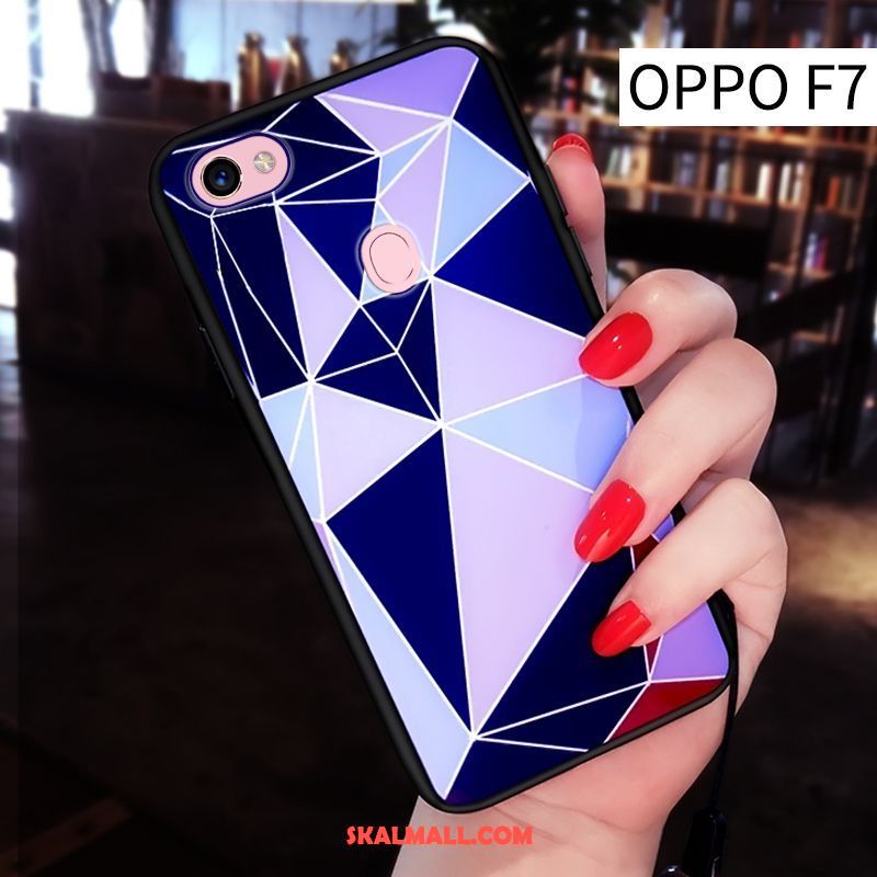 Oppo F7 Skal Silikon Kreativa Mobil Telefon Diamantform Mörkblå Online