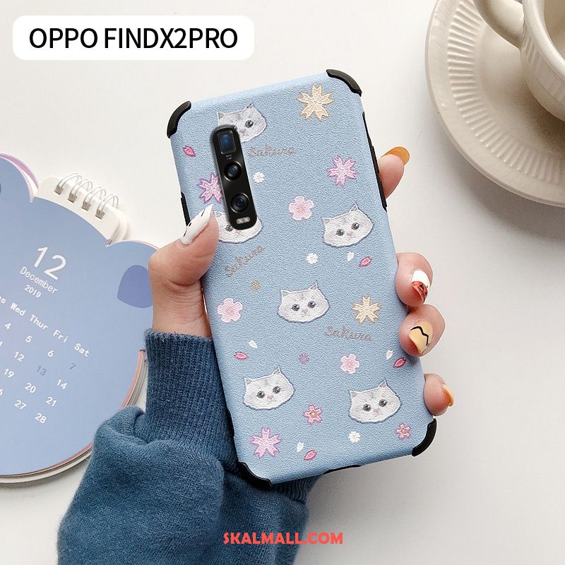 Oppo Find X2 Pro Skal Fallskydd Läderfodral Mjuk Kyla Silke Rea