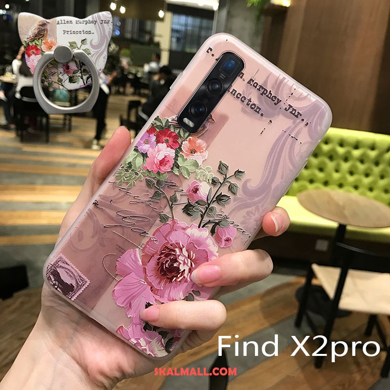 Oppo Find X2 Pro Skal Mjuk Mobil Telefon Slim Nubuck Rosa Rea
