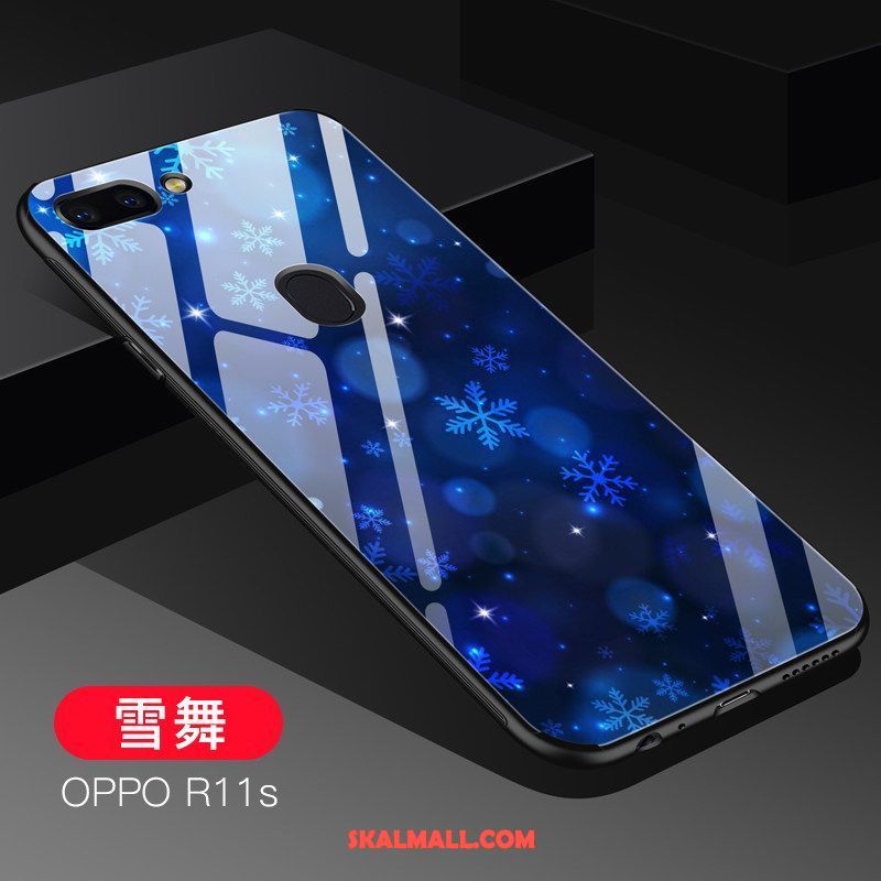 Oppo R11s Skal Mobil Telefon Cool Blå Glas Mjuk Fodral Till Salu