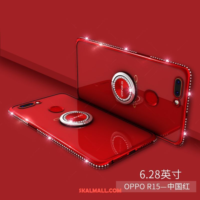 Oppo R15 Skal Net Red Strass Silikon Mobil Telefon Trend På Rea