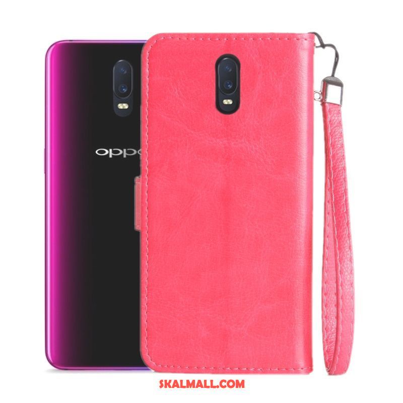 Oppo R17 Skal Täcka Mobil Telefon Rosa Läderfodral Mjuk Rea