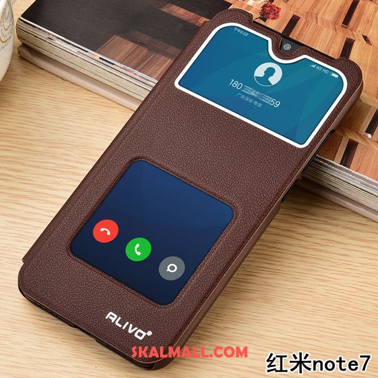 Redmi Note 7 Skal Skydd Fallskydd Läderfodral Mobil Telefon Guld Köpa