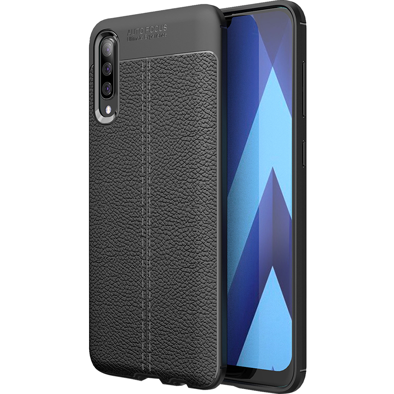 Samsung Galaxy A50 Skal Skydd Business Läder Silikon Mjuk Fodral Rea