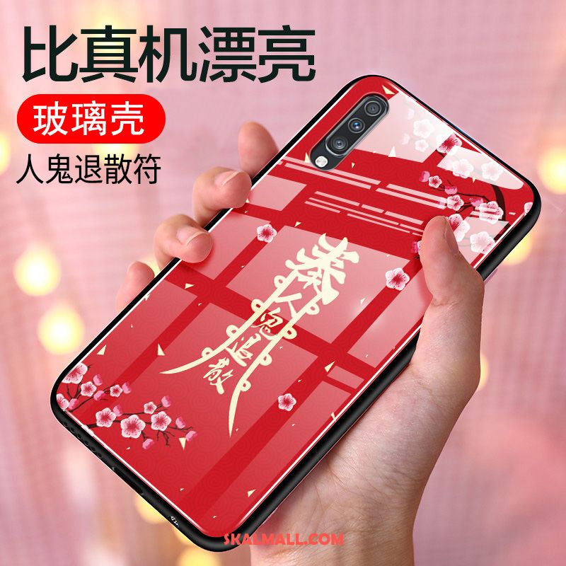 Samsung Galaxy A70 Skal Kinesisk Stil Mobil Telefon Skydd Röd Silikon Fodral Billig