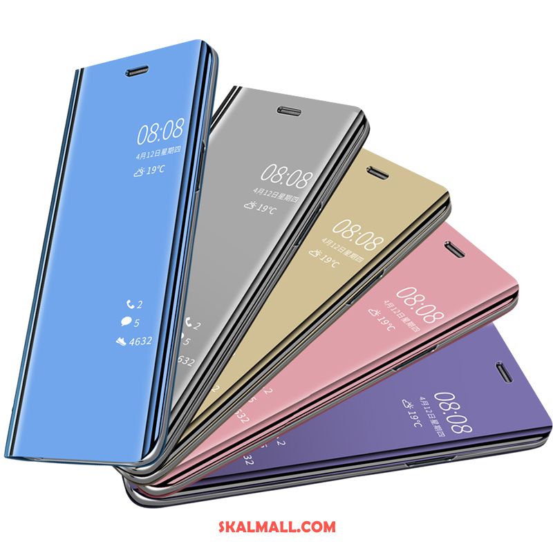 Samsung Galaxy A8 2018 Skal Personlighet Fallskydd Blå Läderfodral Support Fodral Online