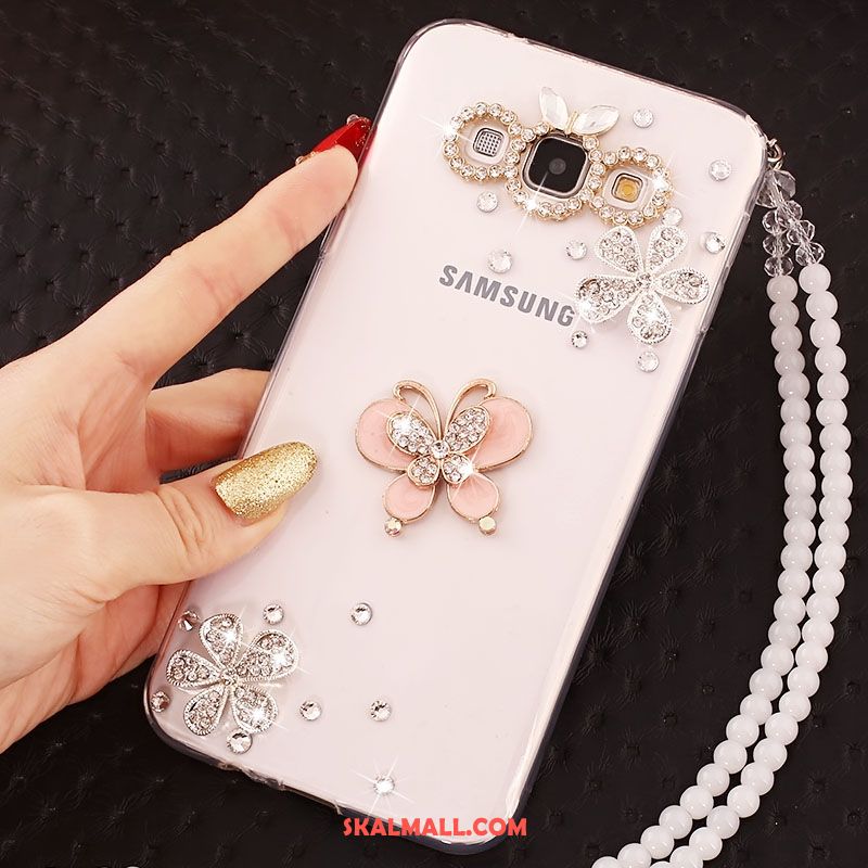 Samsung Galaxy A8 Skal Mobil Telefon Mjuk Mesh Strass Transparent Billig