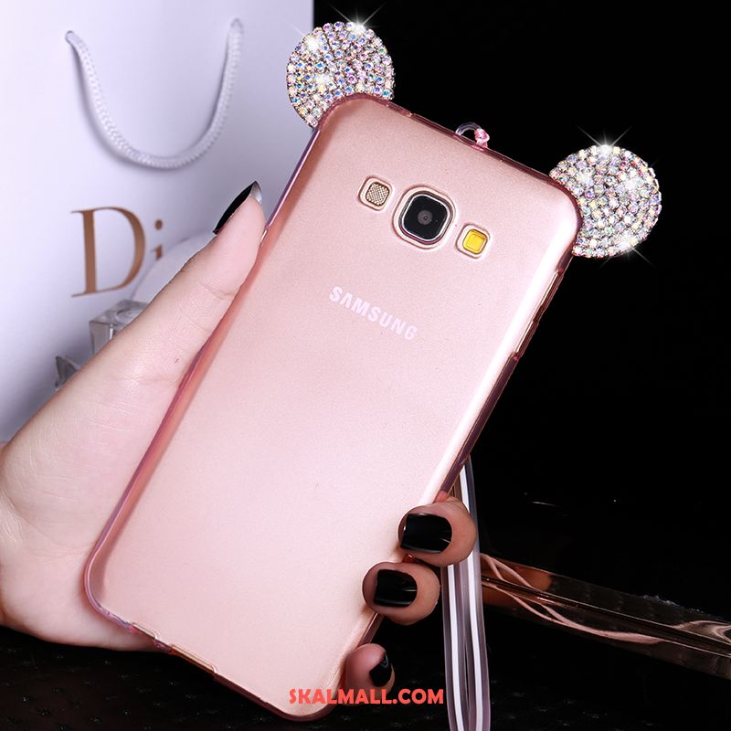 Samsung Galaxy A8 Skal Silikon Med Strass Skydd Tecknat Rosa Rea