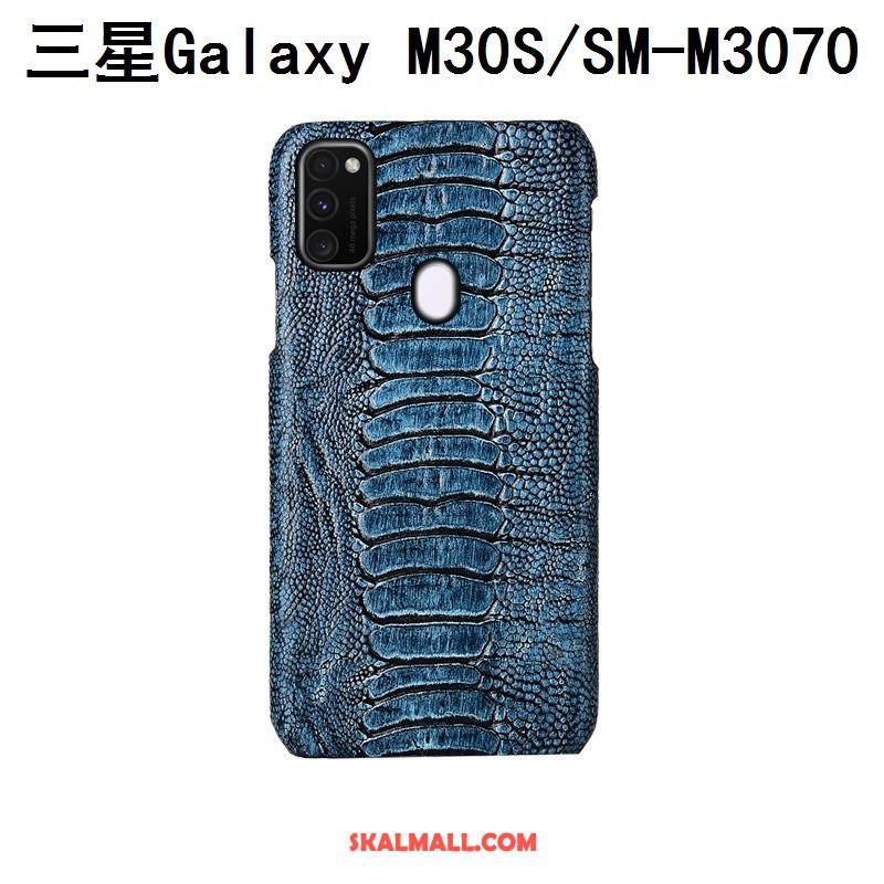 Samsung Galaxy M30s Skal Bakre Omslag Mobil Telefon Äkta Läder Lyxiga Fallskydd Billigt
