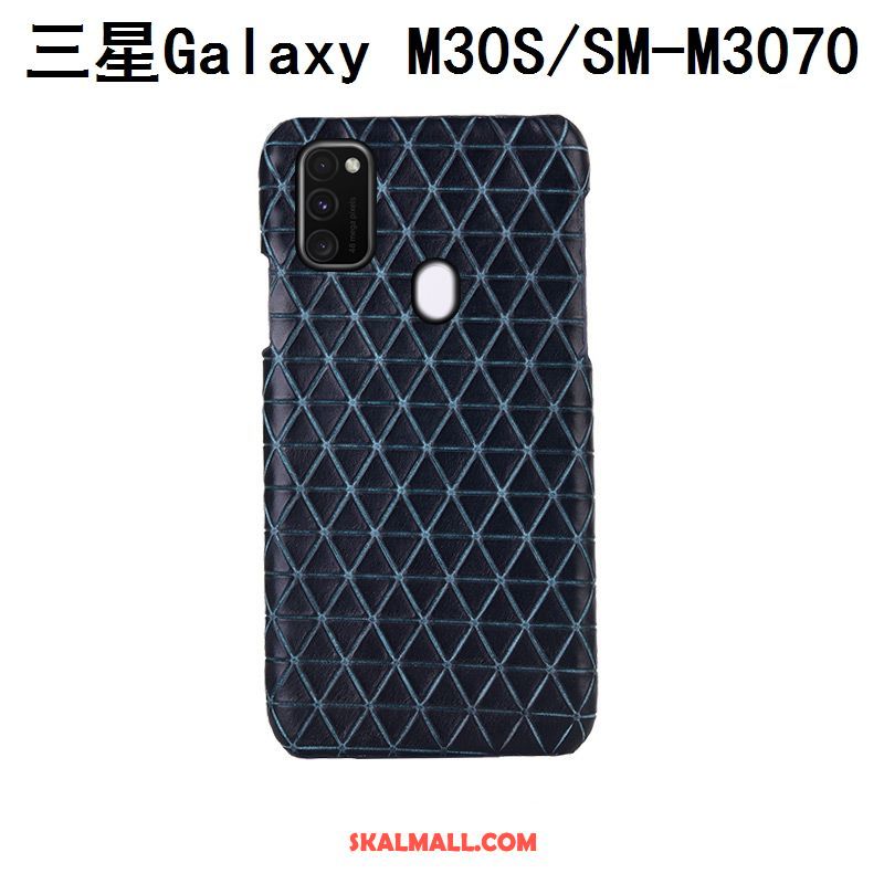Samsung Galaxy M30s Skal Äkta Läder Skydd Stjärna Lyxiga Mobil Telefon Fodral Billiga