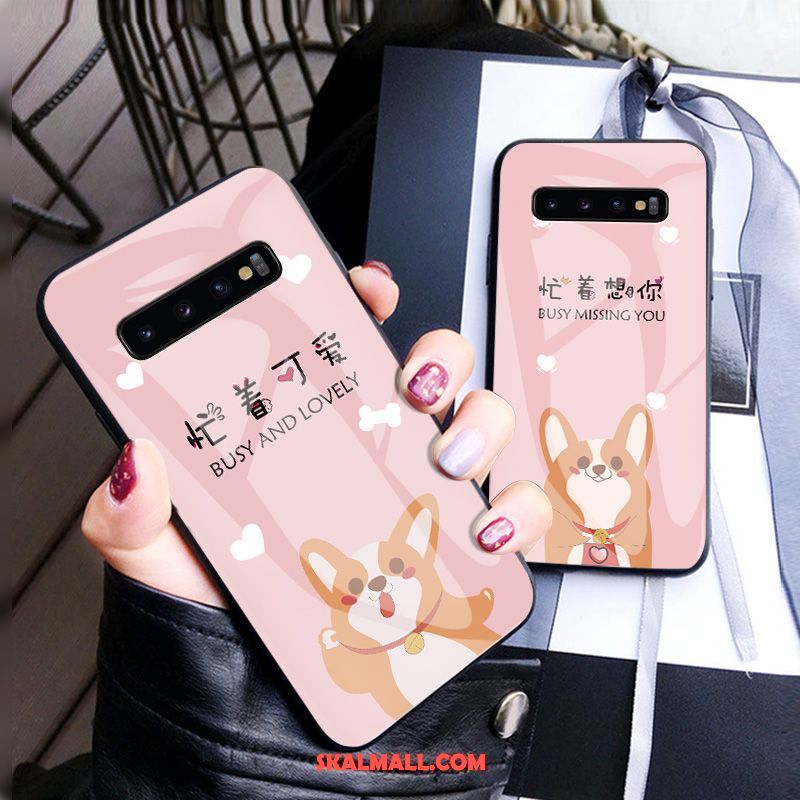 Samsung Galaxy S10+ Skal Rosa Mobil Telefon Skydd Stjärna Vacker Fodral Billiga