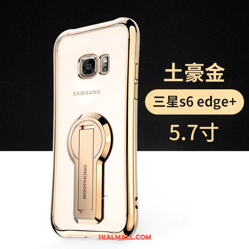 Samsung Galaxy S6 Edge Skal Mjuk Fallskydd Mobil Telefon Guld Silikon På Rea