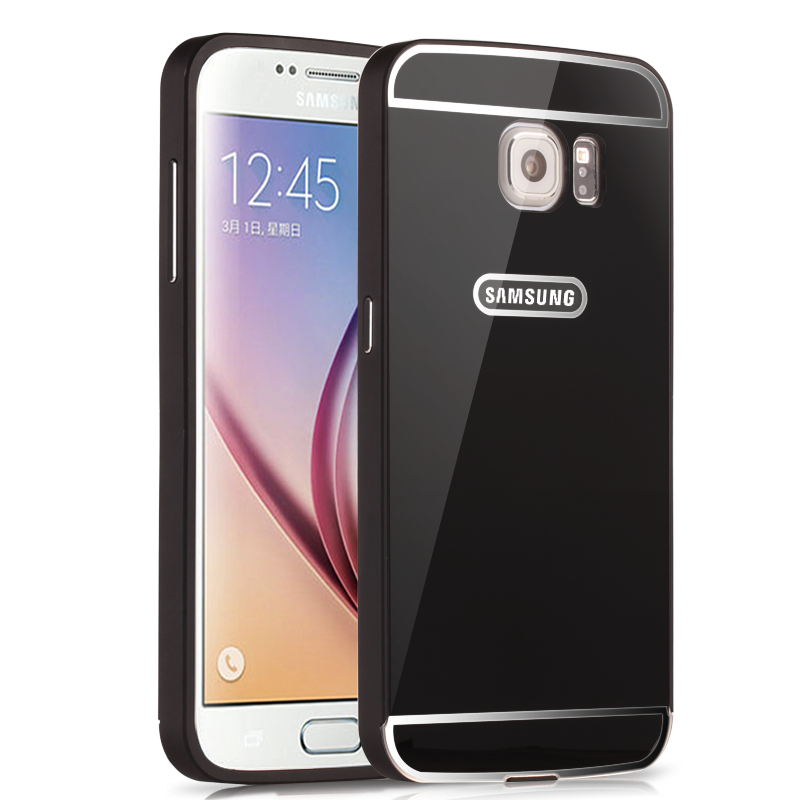 Samsung Galaxy S6 Skal Frame Metall Svart Mobil Telefon Stjärna Billigt