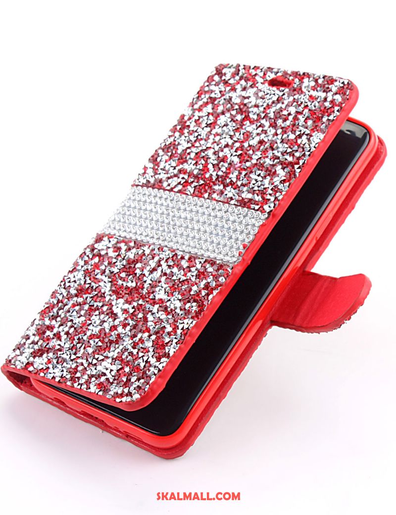 Samsung Galaxy S9+ Skal Mönster Läderfodral Röd Mobil Telefon Skydd Billig