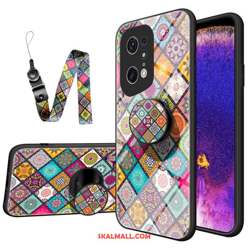 Skal Oppo Find X5 Pro Patchwork Magnetisk Hållare