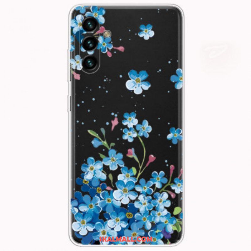 Skal Samsung Galaxy A13 5G / A04s Blå Blommor