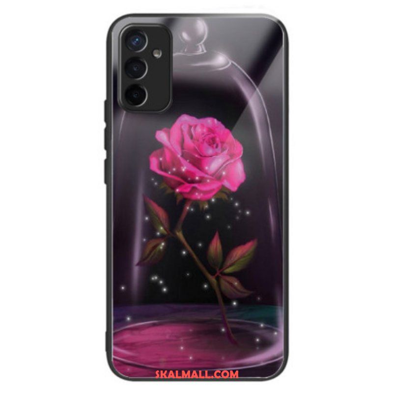 Skal Samsung Galaxy M13 Glittrande Rosa Härdat Glas