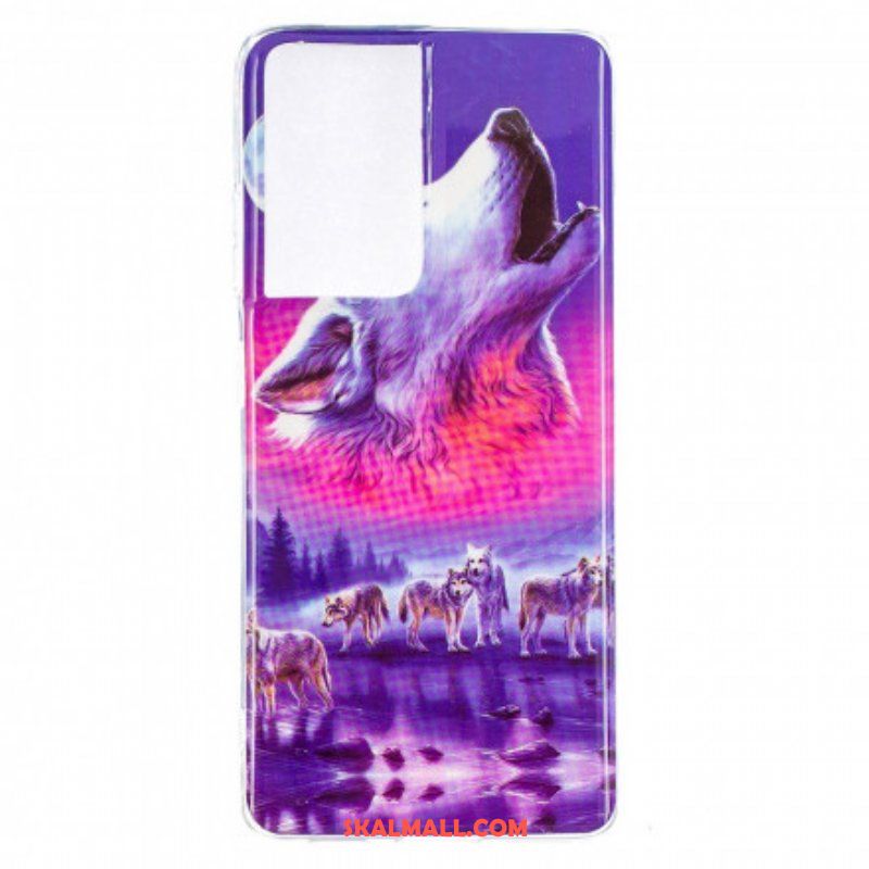 Skal Samsung Galaxy S21 Ultra 5G Fluorescerande Wolf Series