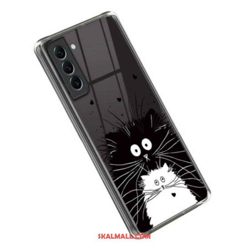 Skal Samsung Galaxy S23 5G Transparent Vit Katt Svart Katt